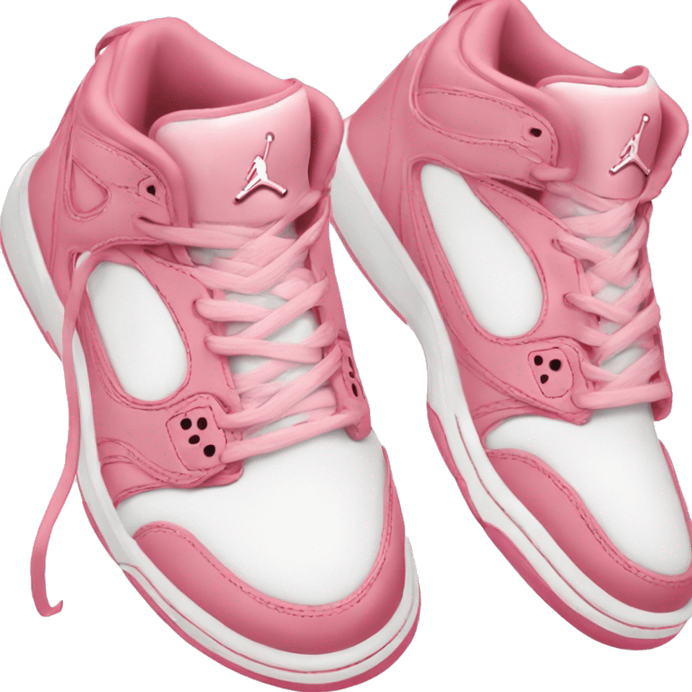 Pink & White Jordan shoes for female emoji