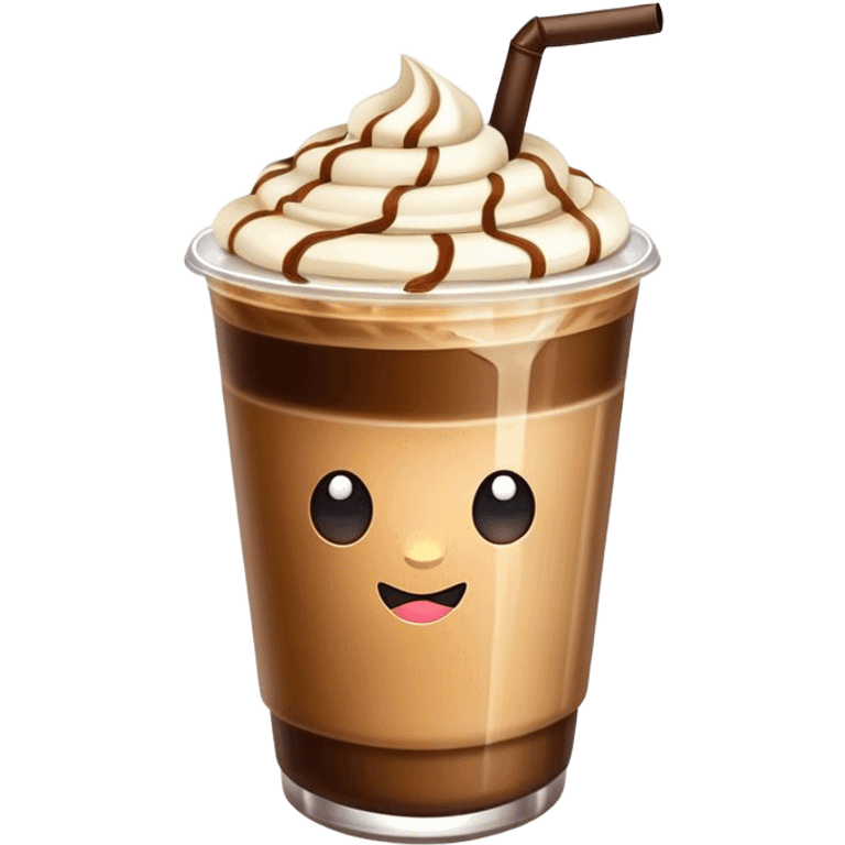 Cold coffee with bows emoji