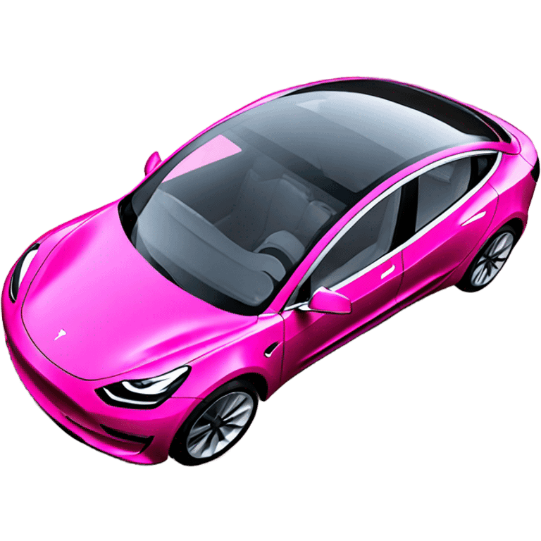 intensive Pink color Tesla model 3 emoji