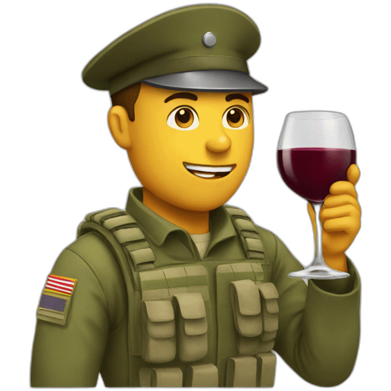 soldier drinking wine emoji