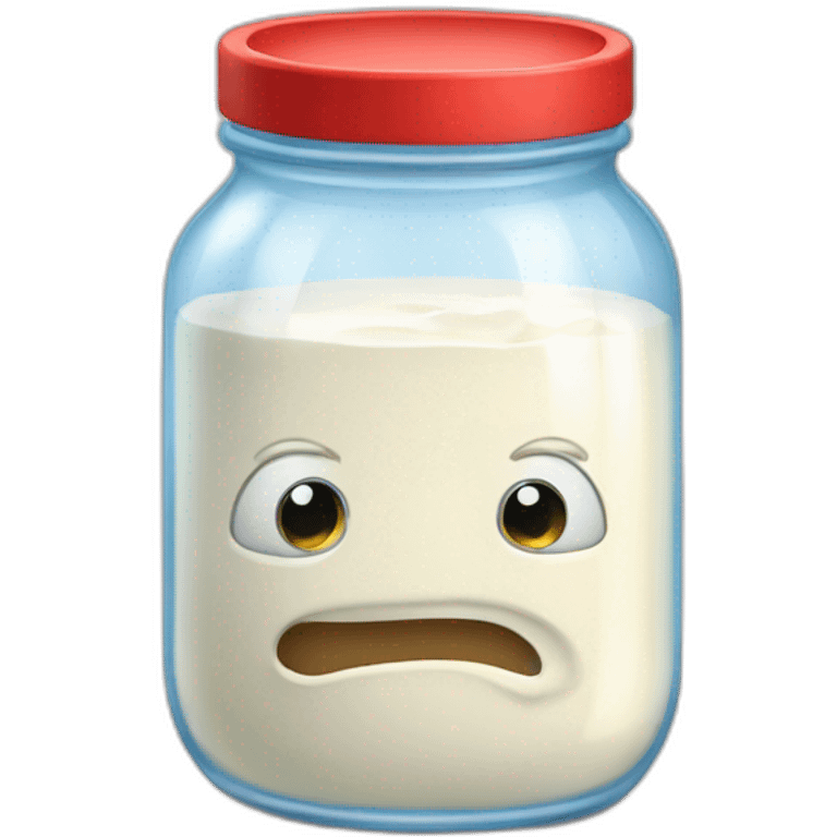 Lightning McQueen in jar with milk emoji