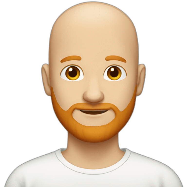 A fashionable Bald white guy with a ginger beard  emoji