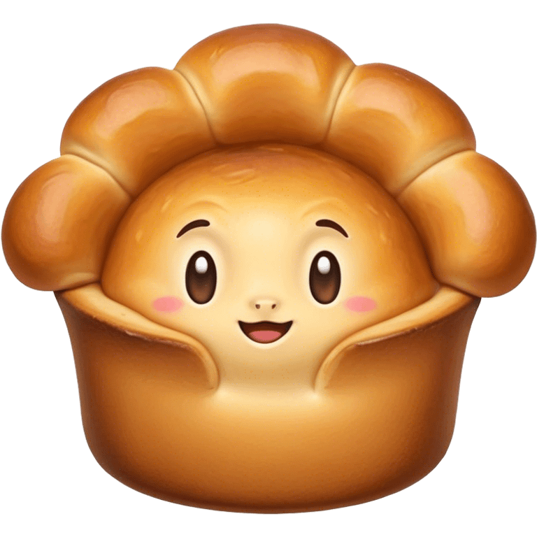 Cinematic Realistic Yorkshire Pudding Dish Emoji, showcasing a light, airy, golden puff with a crispy exterior rendered with lifelike detail and soft natural lighting that accentuates its classic appeal. emoji