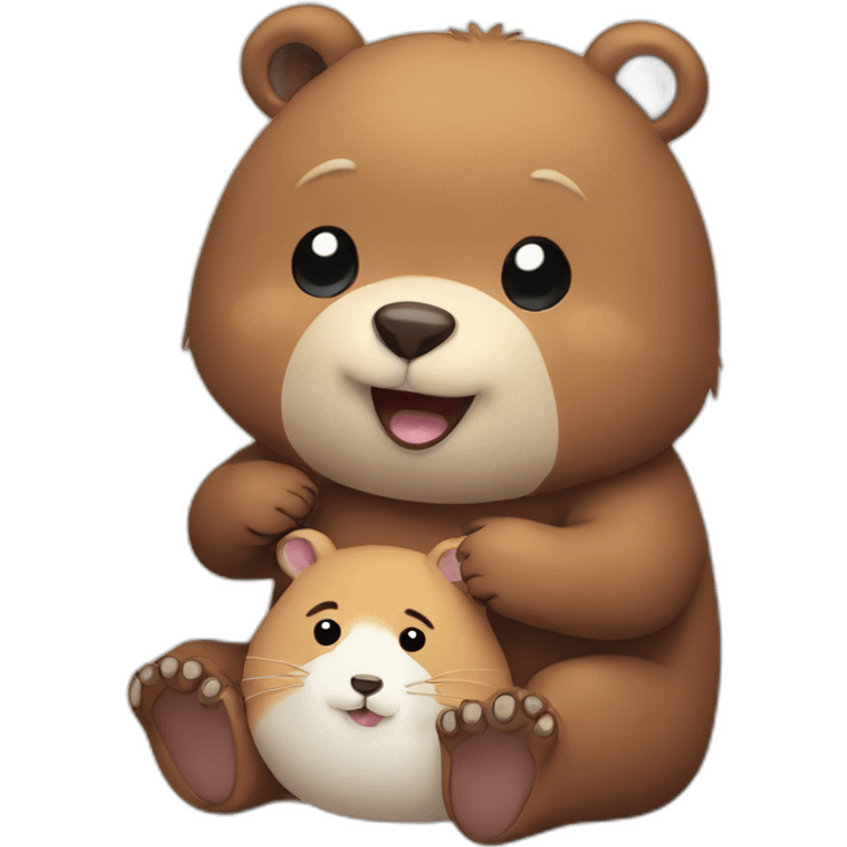 bear with hamster emoji