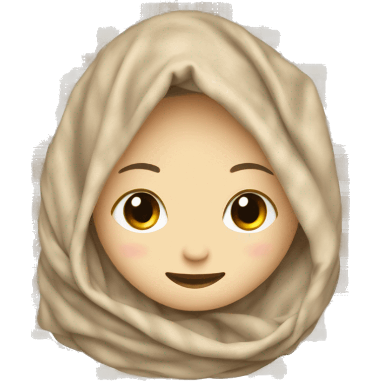 Beige clean girl folded plaid blanket  emoji