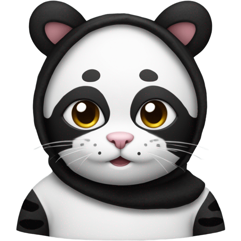 Cat wearing a panda costume  emoji