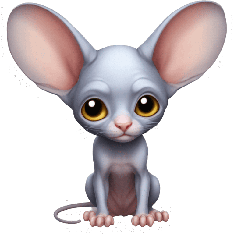 Cute Bat-Sphynx-Rat-Mouse-Rodent-Hybrid full body emoji