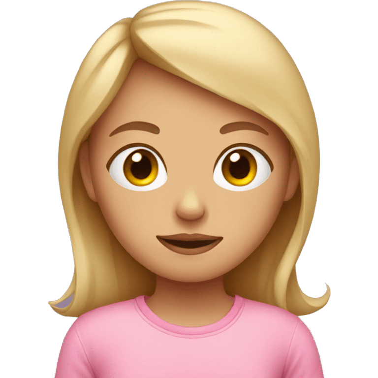 girl with pink shirt and during sleep emoji