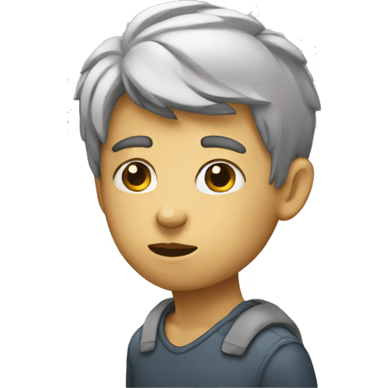 A thinking boy emoji