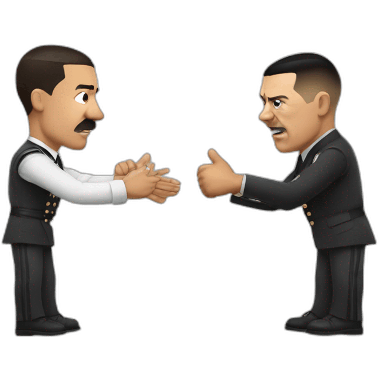 Hitler with ronaldo playing rock paper scissors emoji