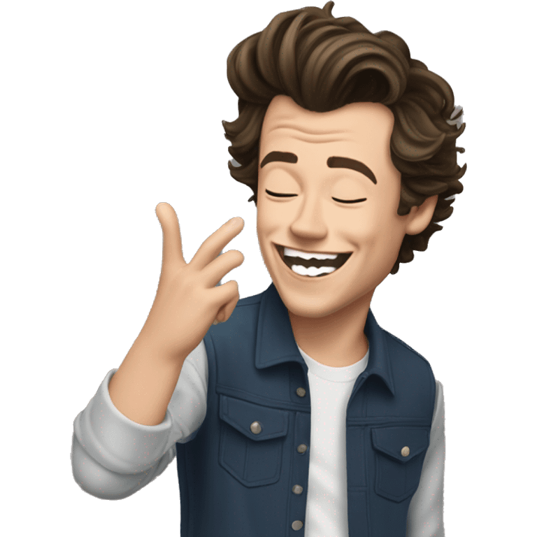 Harry Styles tickled by a guy emoji