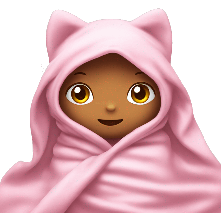 hello kitty in light pink blanket emoji