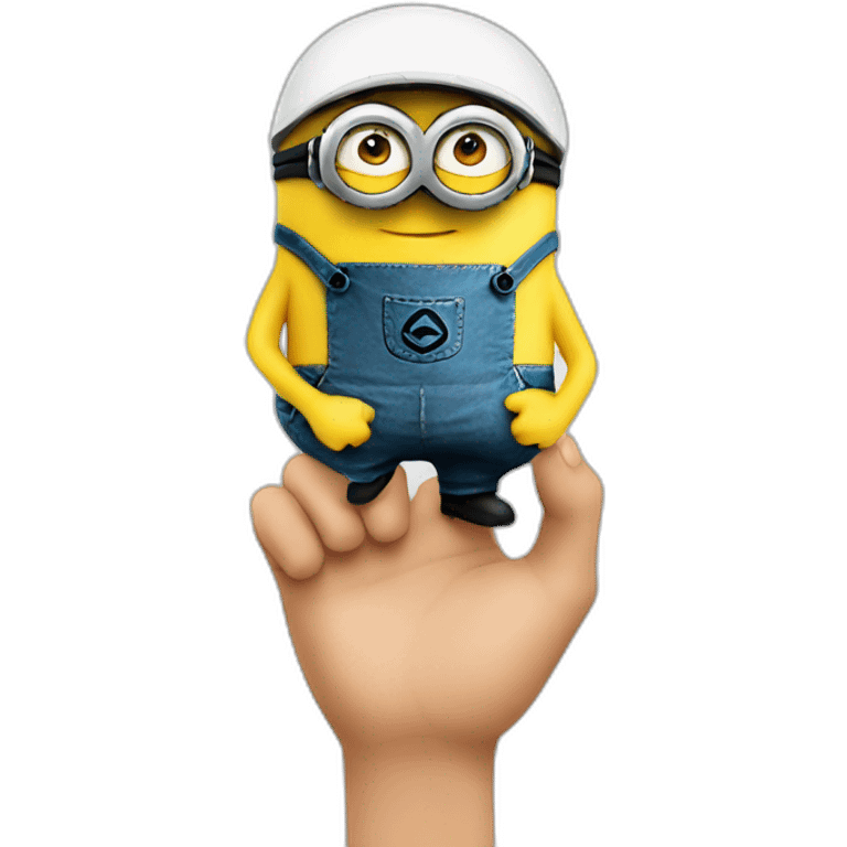 A minion who make a finger emoji