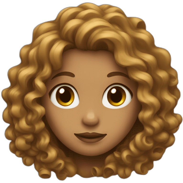 A girl with long curly hair emoji