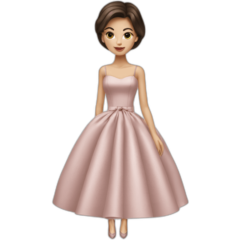 Brunette lady Dior dress  emoji