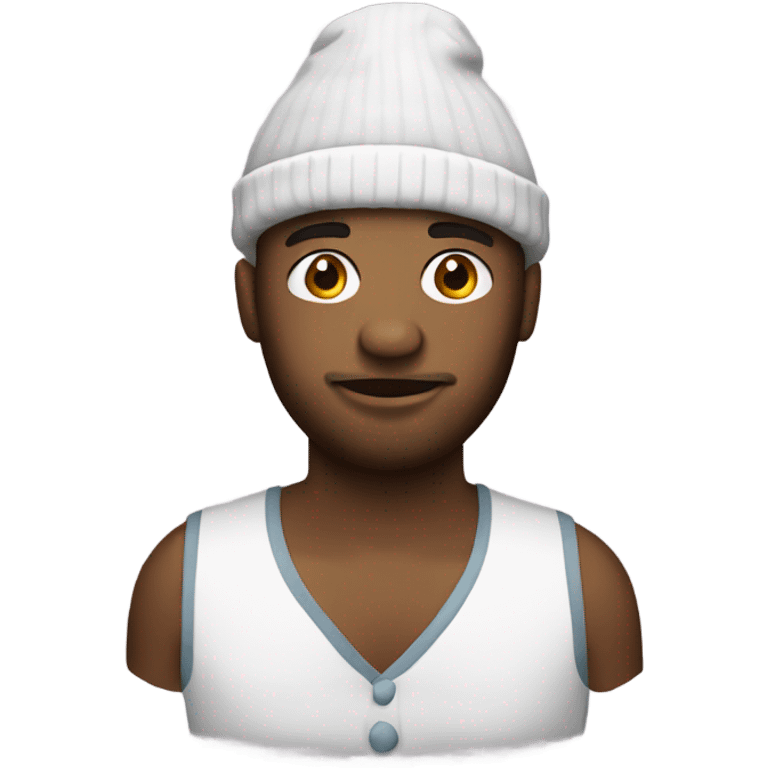 Man with night gown and stocking hat emoji