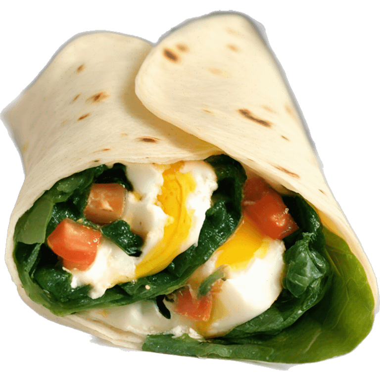 spinach feta egg white tomato tortilla wrap emoji