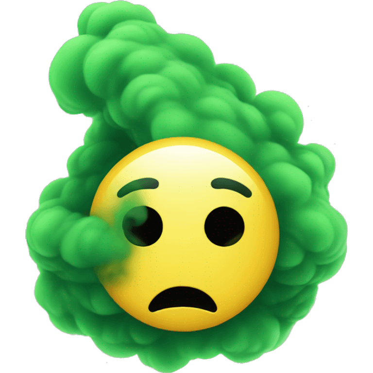 Sad face with green smoke around it emoji