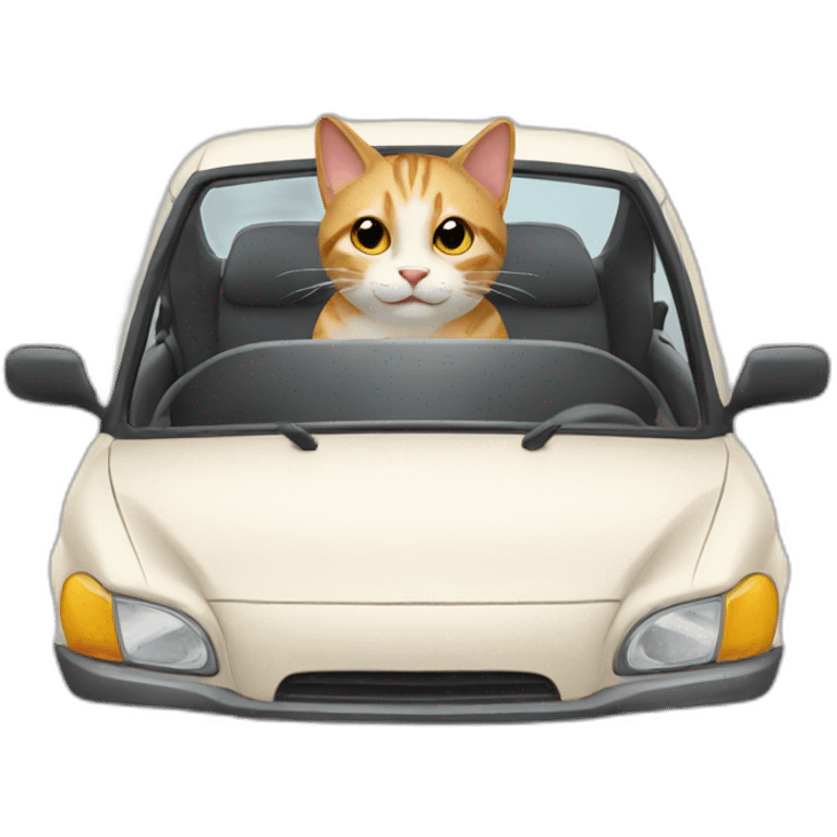 Cat in car emoji