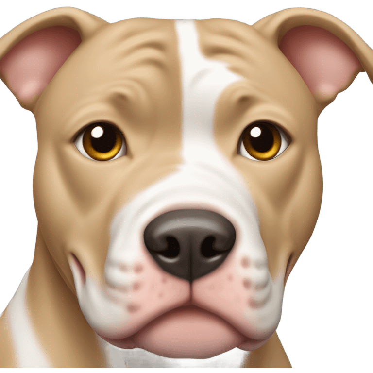 Tan and white pitbull dog emoji