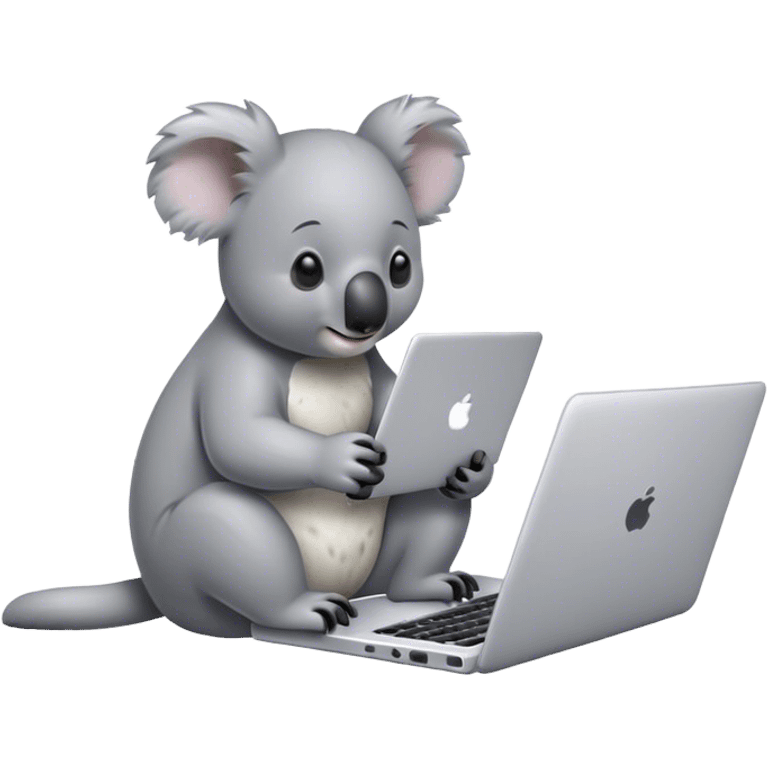 Koala working on laptop emoji