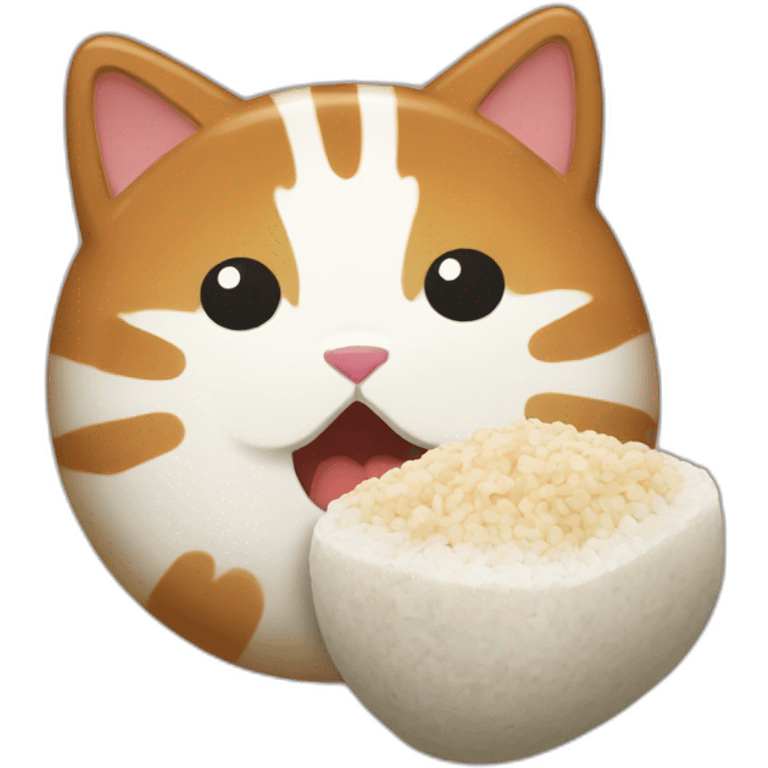 cat-eat-Onigiri emoji