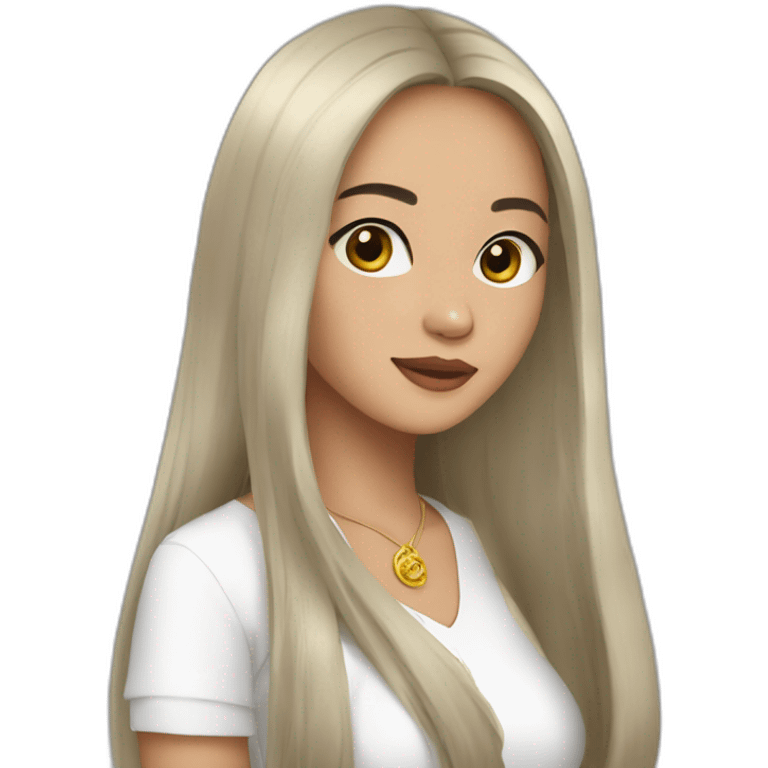 lintang kusuma asmara in black long hair emoji