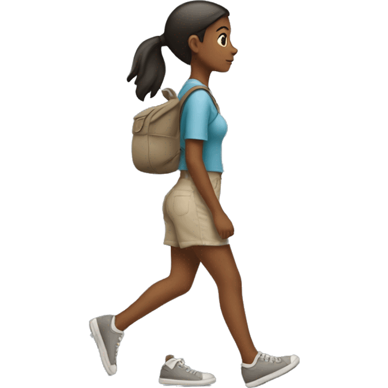 Girl walking looking back  emoji