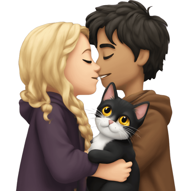 Harry Potter kissing a cat emoji