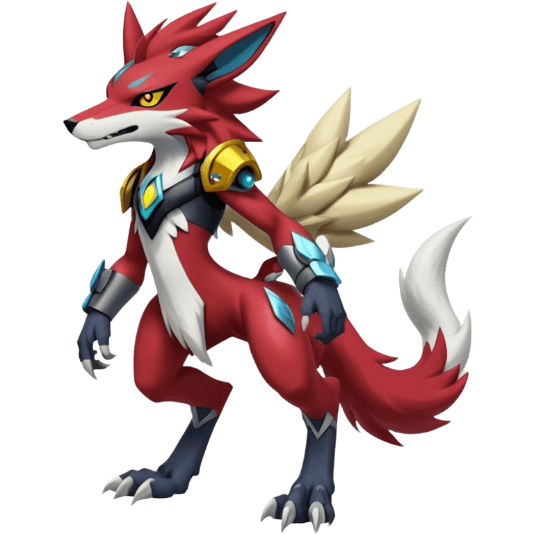  Cool Edgy Godly Digimon-Zoroark-Zeraora-Lycanroc-Medabot full body emoji