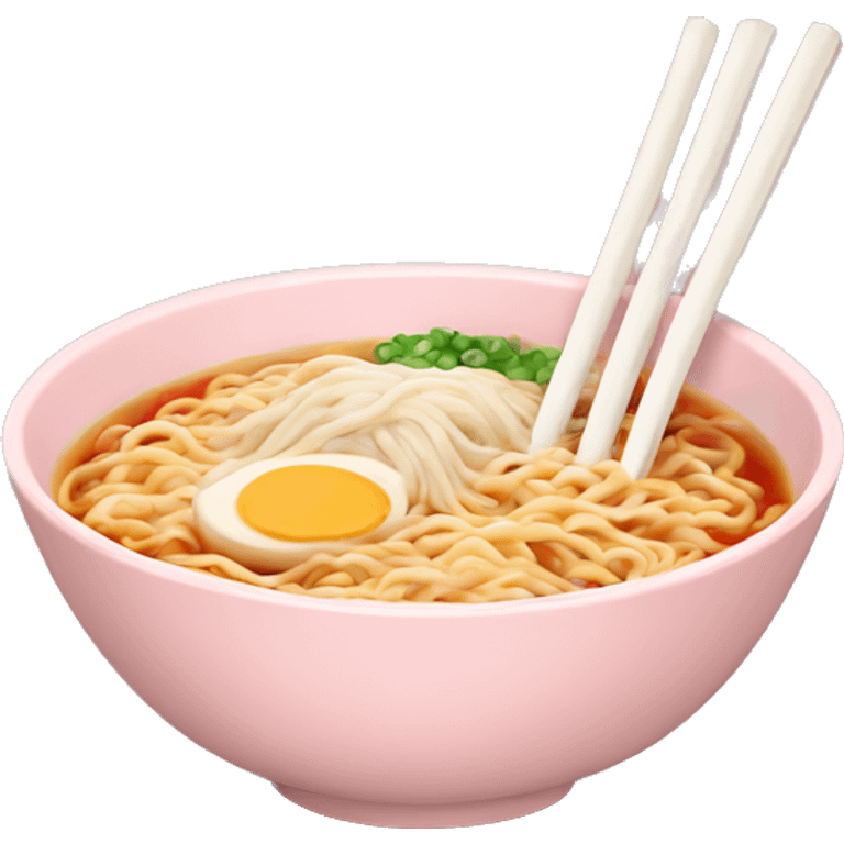 Ramen in a light pink bowl emoji