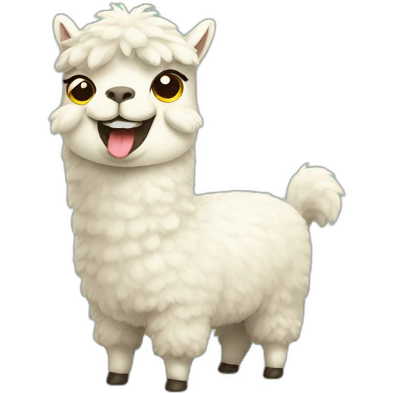 happy alpaca with a lot of money emoji