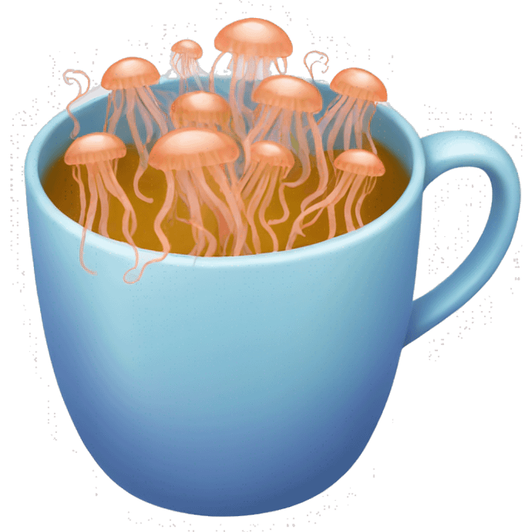 A cup full of small jellyfish  emoji