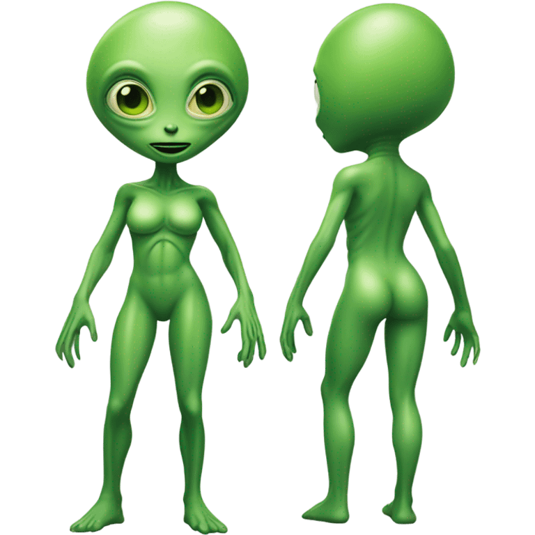 a green alien woman full body emoji