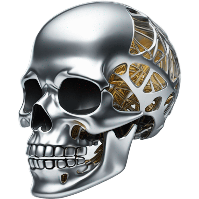 Skeleton made out chrome  emoji