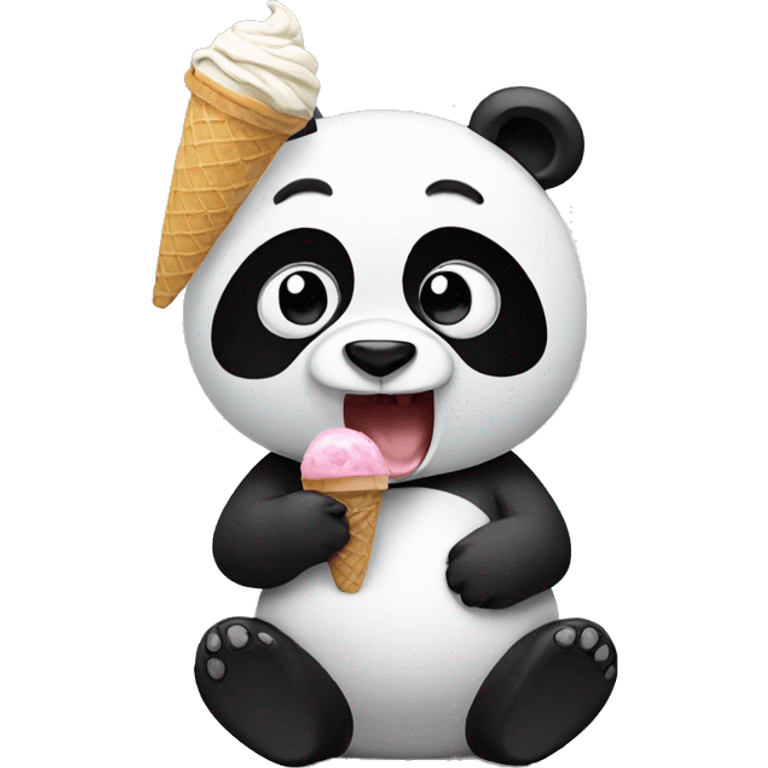 Panda eating ice cream emoji