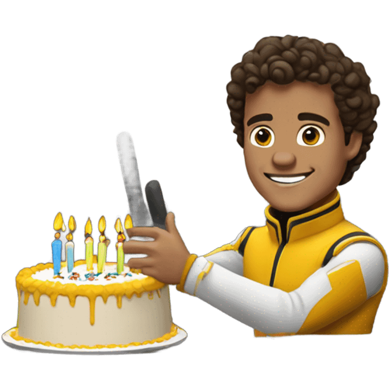 Lando NORRIS Hold birthday cake for you from his car emoji