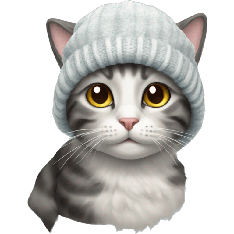 Cat in winter hat  emoji