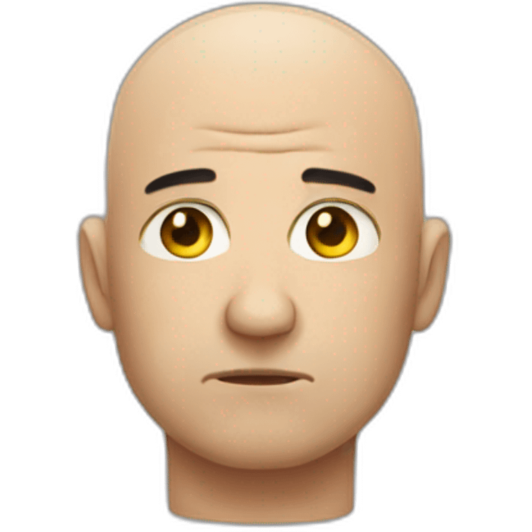 Bald guy with sad face emoji