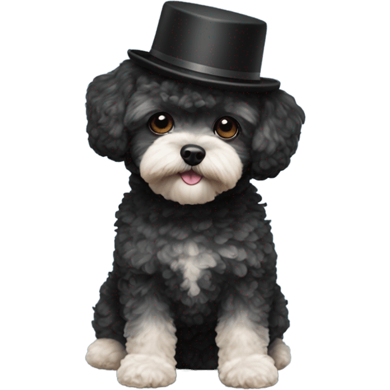 Black Maltipoo hat emoji