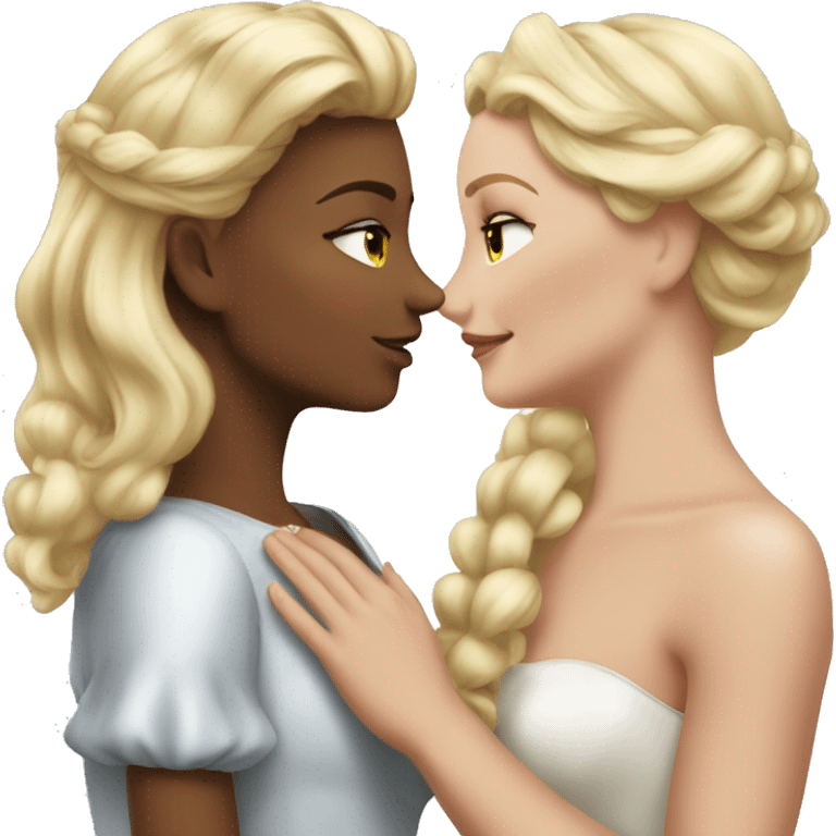 2 women princesses couple blonde kiss emoji