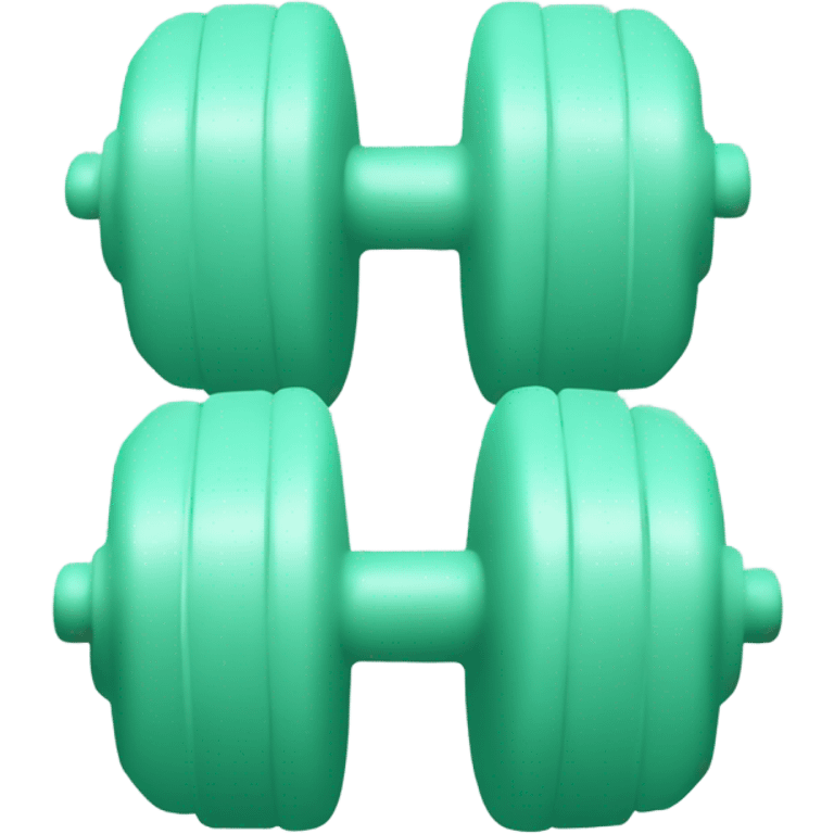 Dumbbell mint green emoji