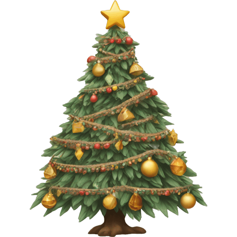 Boho vibe Christmas tree emoji