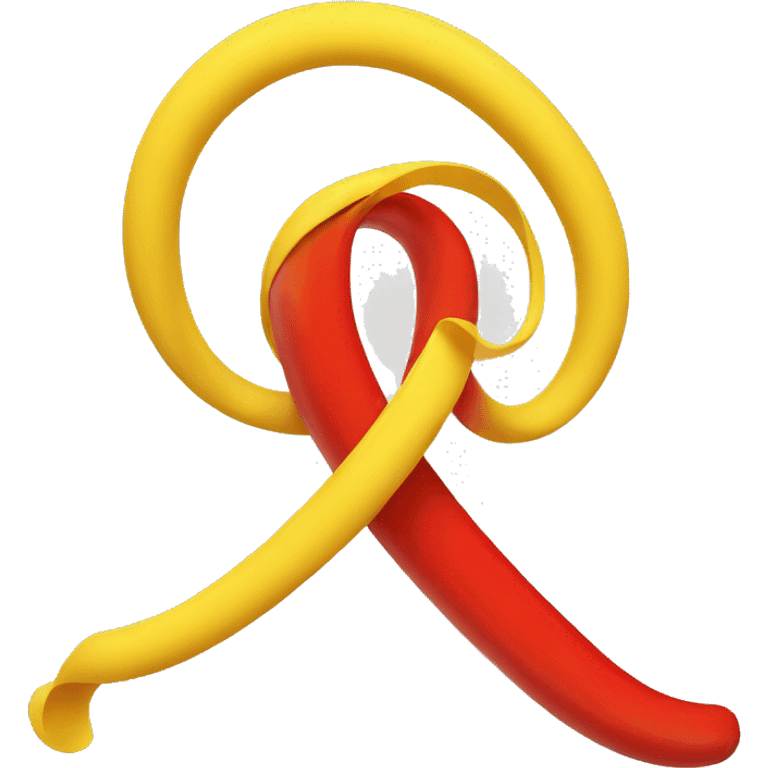 yellow curl loop, with huge red X at the middle emoji