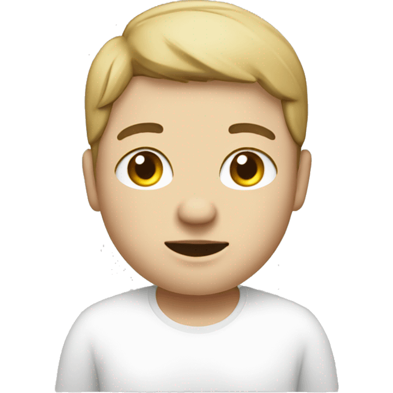 person with white complexion, chubby cheeks and jol emoji