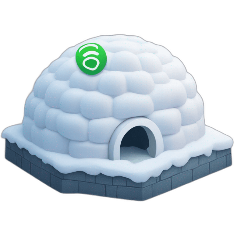 spotify symbol on top of igloo emoji