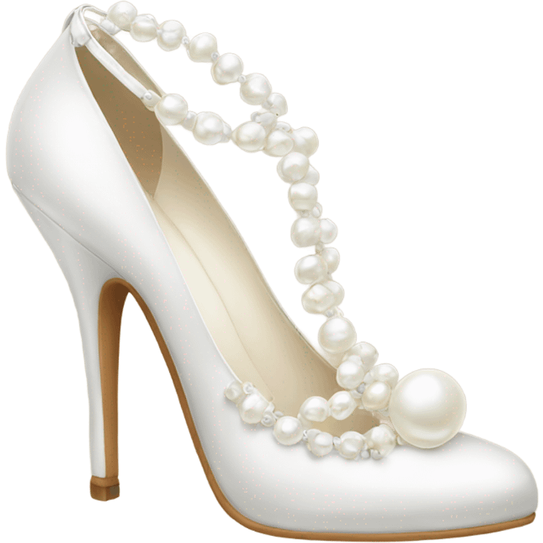 White pearl studded heels emoji