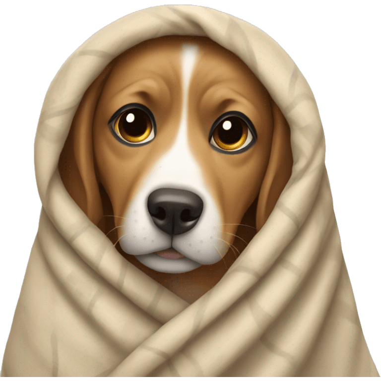 Dog wrapped in a blanket  emoji