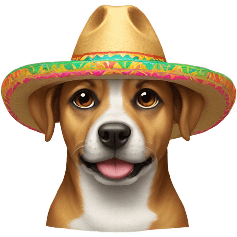 Dog wearing a sombrero emoji