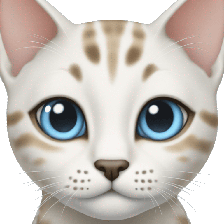 snow bengal cat with light blue eyes emoji